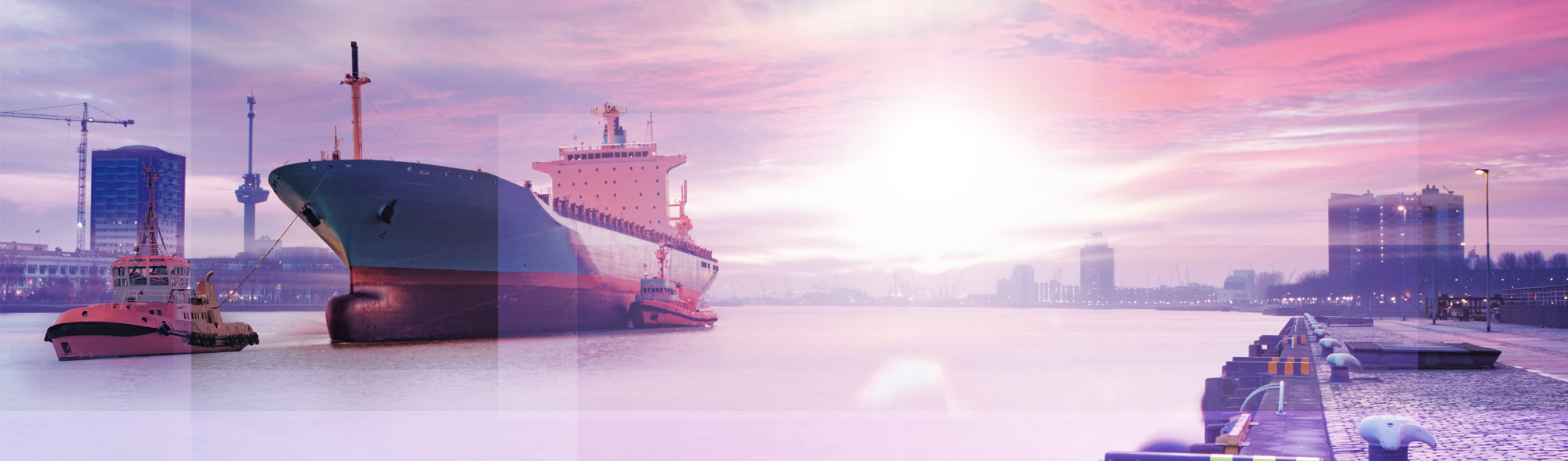 Cargo ship at the Maas river, Rotterdam
